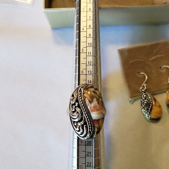 Jtv Spiny Oyster Ring And Earrings NWT - Picture 13 of 14